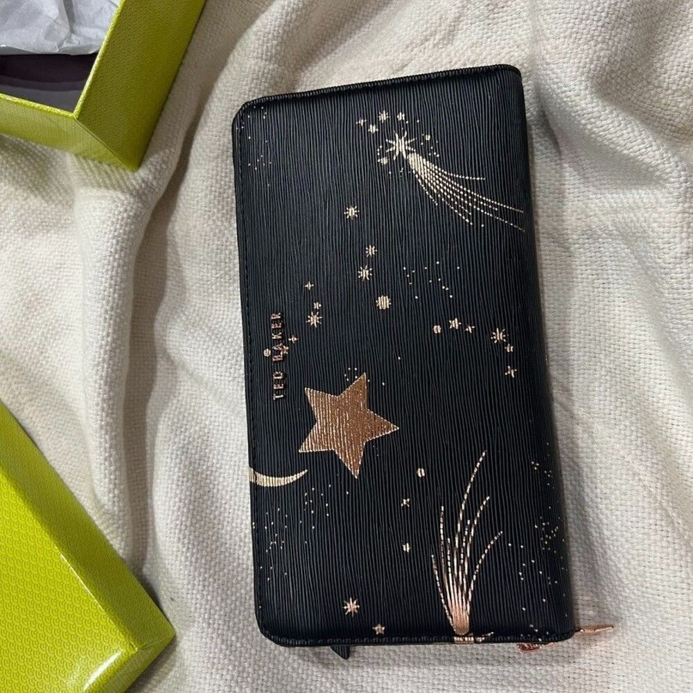 Ted Baker London Palome Moonstone Zip Wallet Star Moon Celestial NEW - Picture 3 of 10